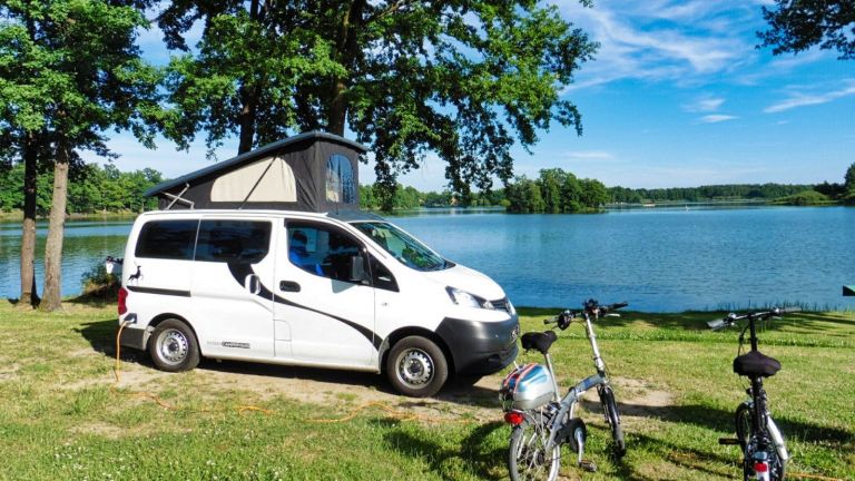 Nissan NV200 CamperCar Sussex Campervans lake with bikes richard hong