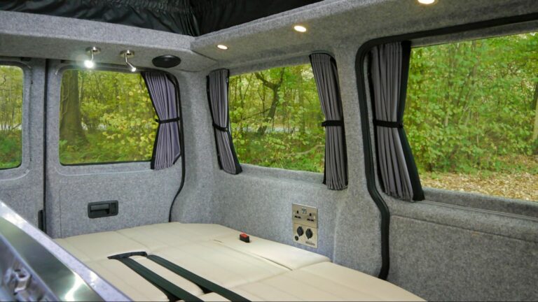 campervan with window curtains