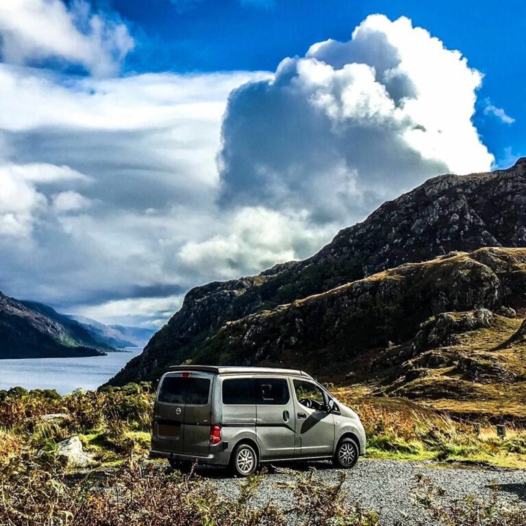 campervan parked on a sunny weather