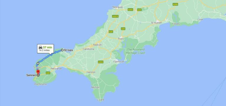 West Cornwall Coast Road map