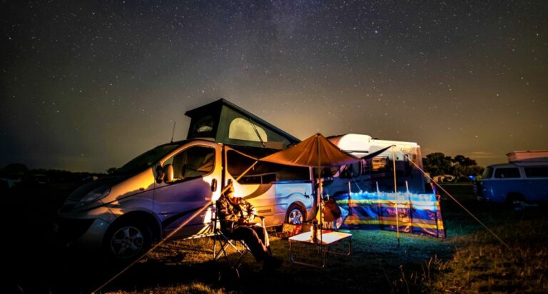 camping under the stars in a campervan